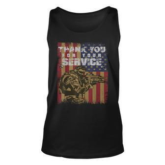 Thank You For Your Service Veteran Us Flag Veterans Day Unisex Tank Top - Seseable