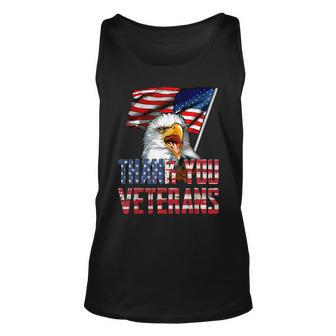 Thank You Veterans American Eagle Us Flag For 4Th Of July Unisex Tank Top - Seseable