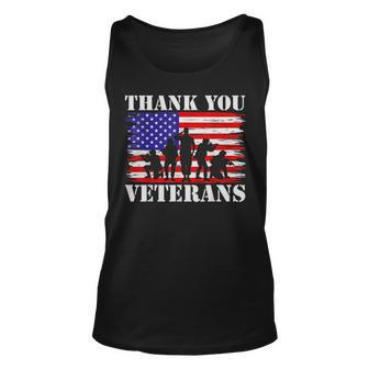 Thank You Veterans Day American Flag Military Army Unisex Tank Top - Seseable