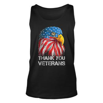 Thank You Veterans Eagle American Flag - Veterans Day Unisex Tank Top - Seseable