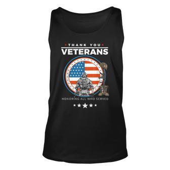 Thank You Veterans Honoring Those Who Served Patriotic Flag Unisex Tank Top - Seseable