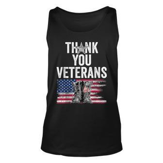 Thank You Veterans Proud Veteran Day Dad Grandpa Unisex Tank Top - Seseable