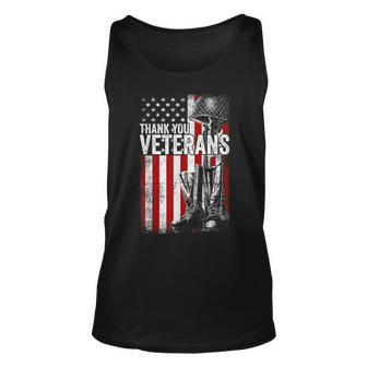 Thank You Veterans Proud Veteran Day Dad Grandpa V8 Unisex Tank Top - Seseable