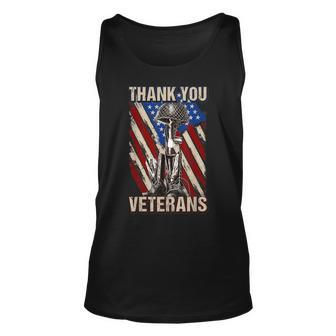 Thank You Veterans Proud Veteran Day Dad Grandpa V9 Unisex Tank Top - Seseable