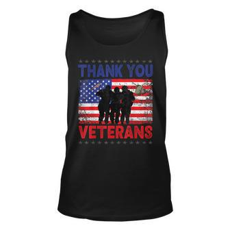 Thank You Veterans Service Patriot Veteran Day American Flag V3 Unisex Tank Top - Seseable