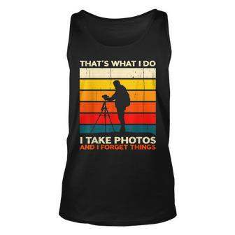 Thats What I Do I Take Photos And I Forget Things Retro Unisex Tank Top - Seseable