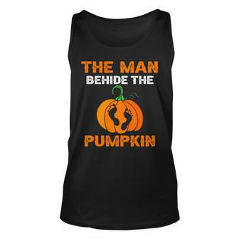 The Man Behind The Pumpkin Halloween Single Dad Unisex Tank Top | Mazezy