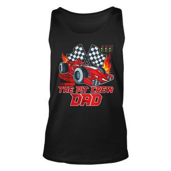 The Pit Crew Dad Race Car Birthday Party Family Matching Unisex Tank Top - Thegiftio UK