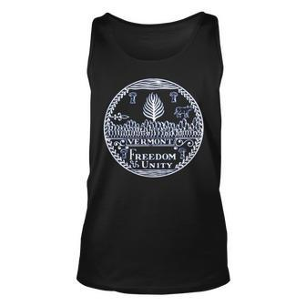 The Vermont Seal White Us Military Unisex Tank Top | Mazezy