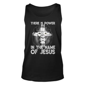 There Is Power In The Name Of Jesus Lion Judah Christian Unisex Tank Top - Seseable