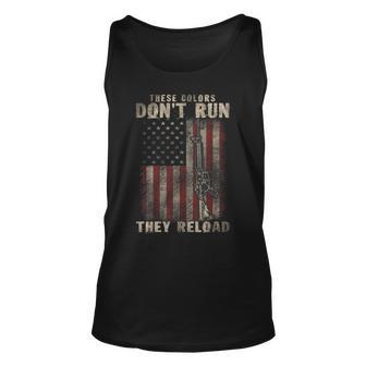 These-Colors Dont Run They Reload GunS With Usa Flag Unisex Tank Top - Seseable
