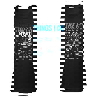 Things I Do In My Spare Time Airplane Lover Pilot Funny Unisex Tank Top - Seseable