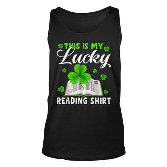 This Is My Lucky Reading St Patricks Day Book Lover Unisex Tank Top - Thegiftio UK