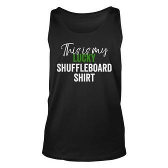 This Is My Lucky Shuffleboard St Patricks Day Gifts Unisex Tank Top - Thegiftio UK