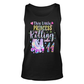 This Little Princess Rolling Into 11 11Th Birthday Skate Unisex Tank Top | Mazezy