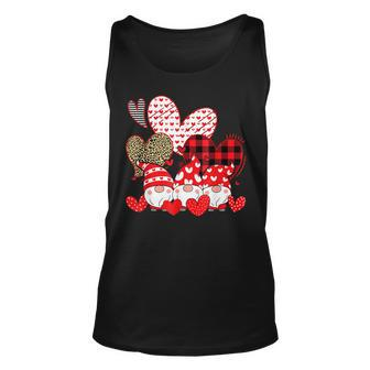 Three Gnomes Holding Hearts Valentines Day Gifts For Her Unisex Tank Top - Thegiftio UK