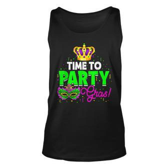 Time To Party Gras Funny Mardi Gras Festival Party Costume Unisex Tank Top - Seseable