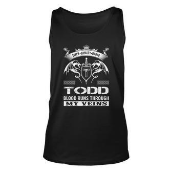 Todd Blood Runs Through My Veins V2 Unisex Tank Top - Seseable