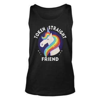 Token Straight Friend Funny Slang Queer Ally Gay Pride Stuff Unisex Tank Top - Thegiftio UK