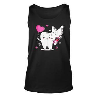 Tooth Holding Heart Dental Life Dentist Cute Valentines Day Unisex Tank Top - Seseable