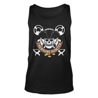 Treasure Hunter Pirate Metal Detector Gold Coin Chest Unisex Tank Top - Seseable