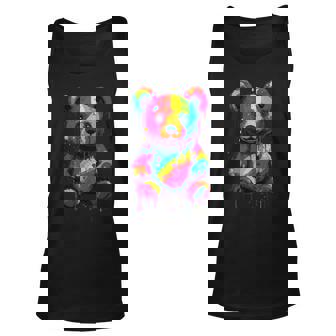 Trippy Raver Edm Techno Rave | Psychedelic Teddy Bear Unisex Tank Top - Thegiftio