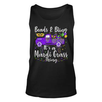 Truck Beads And Bling Its A Mardi Gras Thing Fun Mardi Gras Unisex Tank Top - Seseable