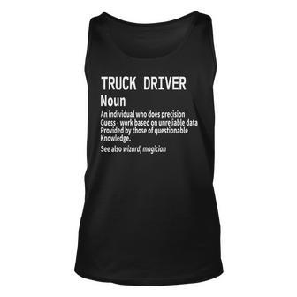 Truck Driver Definition Trucker Dictionary Trucking Noun Fun Tank Top | Mazezy