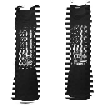 Truck Driver Husband Daddy Hero American Flag Vintage Unisex Tank Top - Seseable