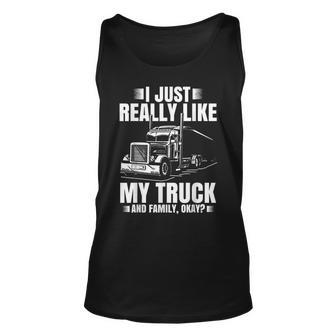 Truck Driver For Men Semi-Trailer Truckin Dad Big Rig Tank Top | Mazezy