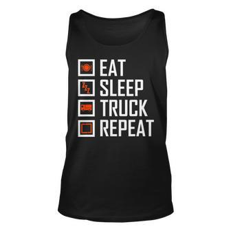 Trucker S For Men Eat Sleep Truck Repeat Unisex Tank Top - Seseable