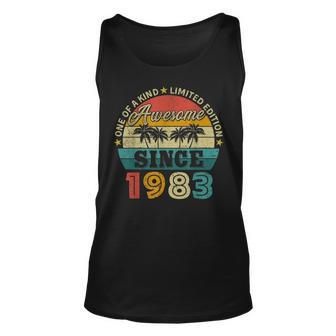 Turning 40 Years Old Men 40Th Birthday Awesome Since 1983 Unisex Tank Top | Mazezy