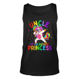 Uncle Of The Birthday Princess Girl Dabbing Unicorn Unisex Tank Top | Mazezy