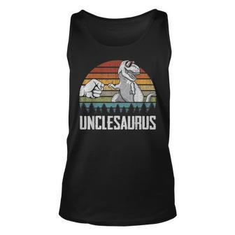 Unclesaurus Uncle Dinosaurs Bump Fist Fathers Day Gift Unisex Tank Top - Seseable