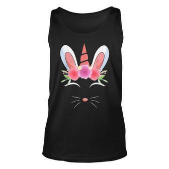 Unicorn Face Rabbit Egg Bunny Lover Gift Happy Easter Day Unisex Tank Top - Seseable