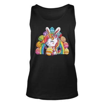 Unicorn Happy Easter Day Bunny Rainbow Egg Girls Kids Unisex Tank Top | Mazezy