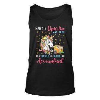 Being Unicorn Was Hard So Become An Accountant Cute Unicorn Tank Top | Mazezy