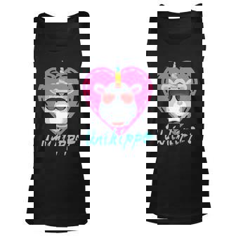 Unicorn Hippo Unihippo Funny Cute Animal With Shades Heart Unisex Tank Top | Seseable UK