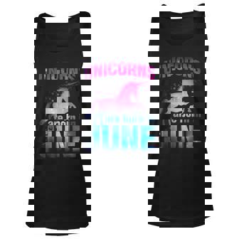 Unicorns Are Born In June Birthday T Galaxy Girl Gift Unisex Tank Top | Mazezy