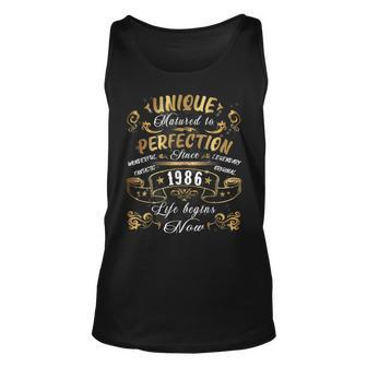 Unique 1986 Birthday Meme Mother And Father Born In 1986 T Unisex Tank Top | Mazezy