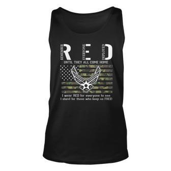 Us Air Force Support Red Friday Remember Everyone Deployed Unisex Tank Top - Seseable