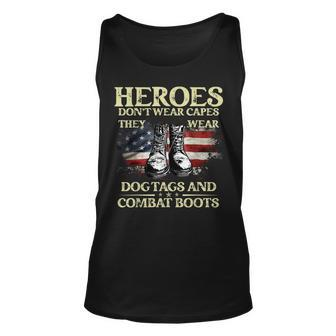 Us Flag Veterans Day Im A Hero A Dad Grandpa And A Veteran Unisex Tank Top - Seseable