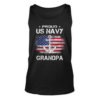 Us Na Vy Proud Grandpa - Proud Us Na Vy Grandpa Veteran Day Unisex Tank Top - Seseable