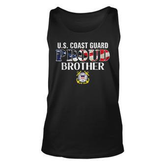 Us Proud Coast Guard Brother With American Flag Veteran Day Unisex Tank Top - Seseable