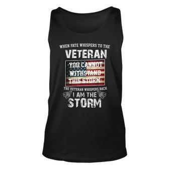 US Veteran I Am The Storm American Flag Unisex Tank Top - Seseable