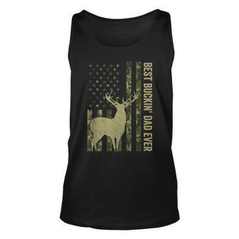 Usa Camo Flag Best Buckin Dad Ever Deer Hunting Fathers Day Unisex Tank Top | Mazezy