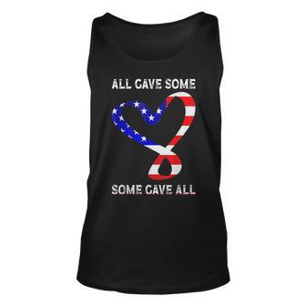 Usa Flag American Patriotic Heart Armed Forces Memorial Day Unisex Tank Top - Seseable
