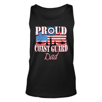 Usa Flag Proud Coast Guard Dad Lighthouse Fathers Day Unisex Tank Top - Seseable