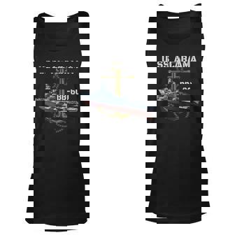 Uss Alabama Bb-60 Battleship Ww2 American Warship Veterans Unisex Tank Top - Seseable