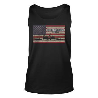 Uss David R Ray Dd-971 Destroyer Ship Usa American Flag Unisex Tank Top - Seseable